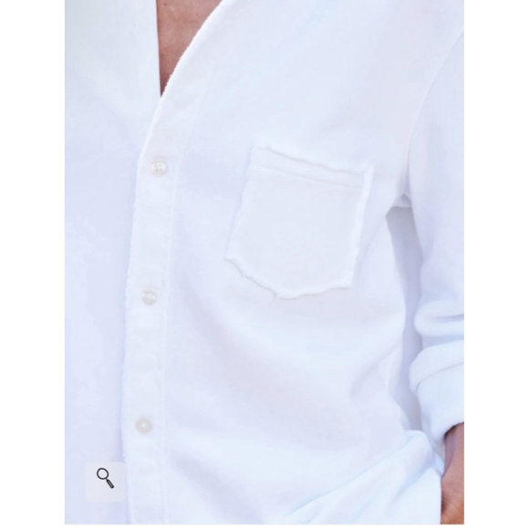 New Frank & Eileen White Triple Fleece Eileen Sweatshirt Button-Up L - Picture 3 of 5